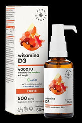 Aura Herbals Vitamin D3 4000 IU supplement in a 50 ml bottle with modern packaging and pump dispenser.